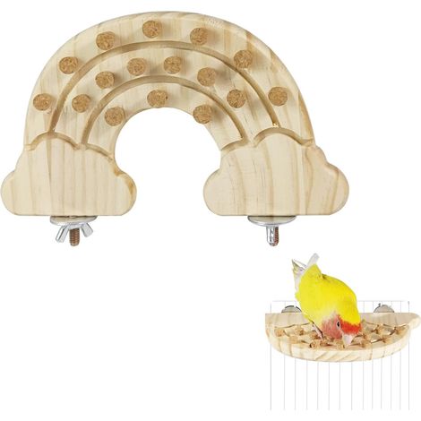 Perchoirs en Bois Naturel pour Perroquet, Jouets pour Oiseaux pour perruches, Accessoires pour Cage à Oiseaux, Jouets à mâcher pour perroquets Gris africains, Pinsons, Calopsittes (1/5)