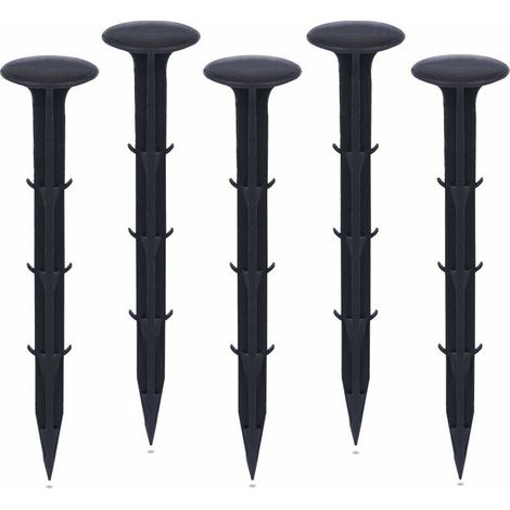 Piquets de fixation de jardin en plastique, piquets de jardin pour fixer la protection UV contre les mauvaises herbes en tissu (50 pièces, noir) (1/5)
