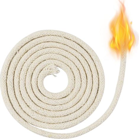 2 mètes pou lampes à huile, mèches de bougies en coton tessé de 4 mm, pou bougies, lampes à huile et bougies, fabication de bougies faites à la main, 100 cm x 2 (1/3)