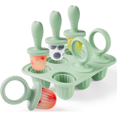 Eiscremeform für Babys – 6er-Set – BPA-freies Silikon – Beißringe – Beikost – 17 ml, blau und rosa (1/5)