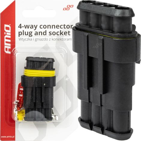 Conector hermético Superseal de 4 pines Amio-03520 (1/4)