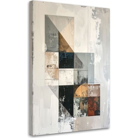 Stampe su Tela, Astrazione geometrica moderna nei colori beige, 40x60 (1/5)