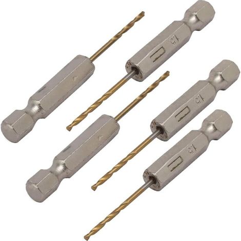 5pcs Foret hélicoïdal HSS Perçage 1,5mm Dia 2 flûtes 1/4" queue Hex