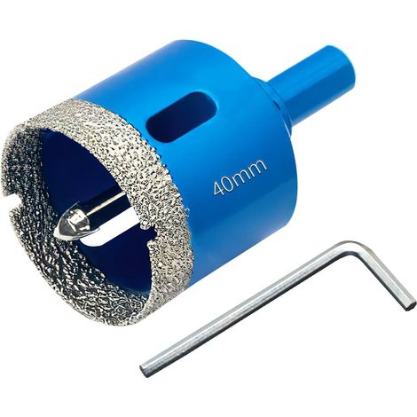 Scie Cloche Diamantée 40mm avec Foret Guidage de Centrage, Professionnelle Foret Diamanté Brasé pour Carrelage, Porcelaine, Verre, Marbre (1/5)