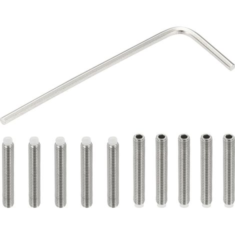Vis Sans Tête M3x20mm Pointe en Nylon, 10Pcs Boulon à Tête Creuse Hexagonale Métrique en Acier Inoxydable 304, Anti-Dérapant, Entraînement Hexagonal Interne Avec Clé à Molette (1/5)
