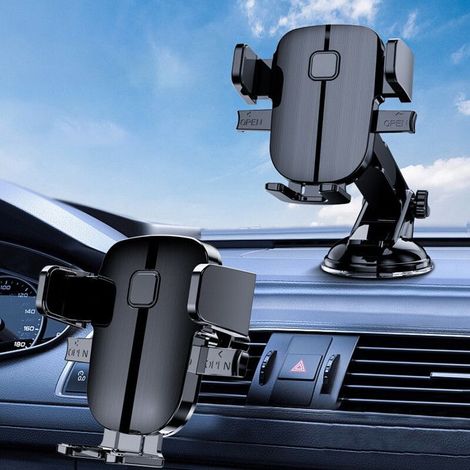 Support Telephone Voiture, Rotation 360° Support Telephone Voiture Ventouse pour Tableau de Bord & Pare-Brise (1/4)