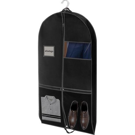 Sac à vêtements de 109,2 cm, sac à vêtements, sac de voyage pour suspendre les vêtements, sac de rangement, idéal pour les armoires, blazers, robes, manteaux (1 pièce) (1/5)