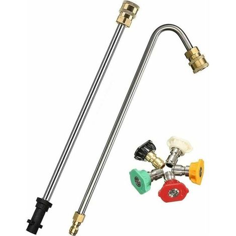 Lance coudée de pulvérisation pour nettoyage sous châssis et gouttières, compatible avec les nettoyeurs haute pression Karcher K2 à K7 (1/5)