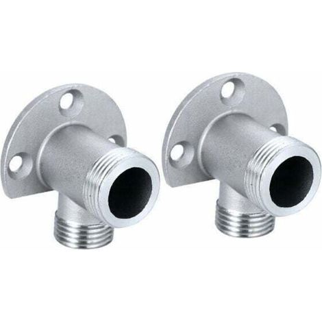 2-teiliges Installationsset zum Anschluss des Rohrs an eine Aufputzarmatur – Außendusche – Thermostatmischer – Umrüstung (1/4)
