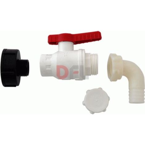 kit raccordi raccordo per cisterna serbatoio 1" Mx1x30 in polipropilene