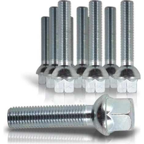 10 BOULON / GOUJON DE ROUE ASSISE SPHERIQUE M14 x 1,5 - 60MM