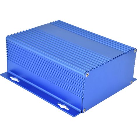 Elektroverteilerkasten aus Aluminium 61x147x155mm, verschraubbar, wasserdicht, mattblau, Schutzgehäuse für Heimwerkerprojekte. (1/5)