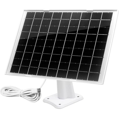 Panneau Solaire étanche, Fonctionne avec les caméras de surveillance sur batterie rechargeable, 7W/5V avec 4M Câble USB, prend en charge l'alimentation continue pour la caméra (1/3)
