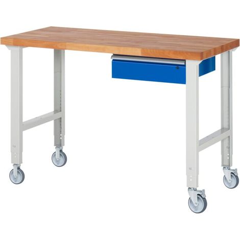 Rau Établi mobile réglable en hauteur 7001A1, L1500xP700xH950-1000mm (1/5)