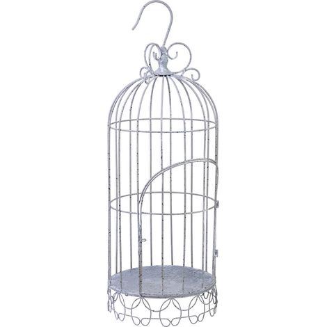 Jaula decoración de metal gris 28.58x28.58x81.28h cm (1/5)