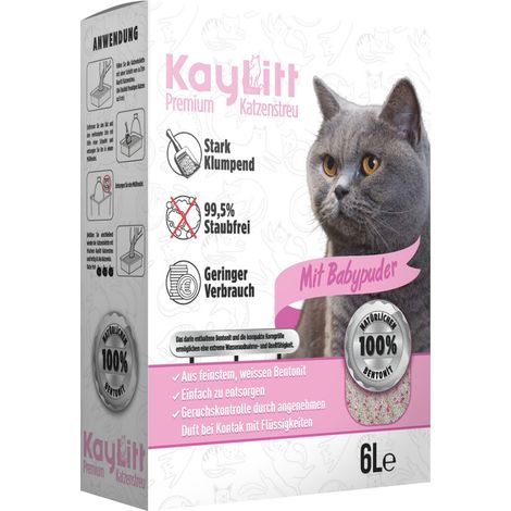Kaylitt Katzenstreu Bentonit Babypuderduft 6 Liter Karton