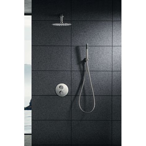 Conjunto de ducha termostática de diseño empotrada de acero inoxidable Moscu de Imex (1/8)