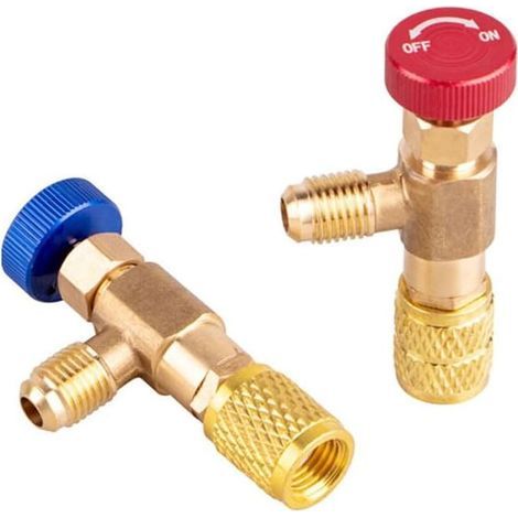 2er-Set Kältemittel-Sicherheitsventil R410 R22, Klimaanlagen-Durchflussventil, für R22/R410-Armaturenadapter (1/4)