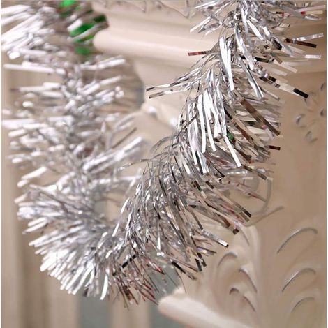 5 Guirlande de Noël, fil métallique argenté 2m, décoration sapin fenêtre jardin fête (1/5)