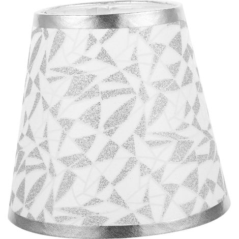 Abat-jour pour lampe de bureau, rechange, petit abat-jour, conique, structure en fer argenté (1/5)