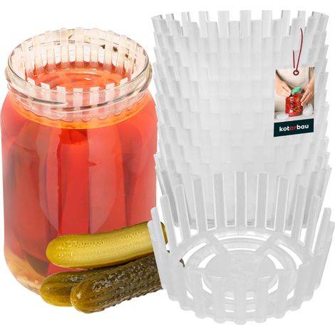 KOTARBAU® 12 Pièces Poids de Fermentation - Presse à Cornichons - 82 mm - Grille de Fermentation pour Bocaux - Polypropylène - Transparent - Séparateur pour Bocaux (1/5)