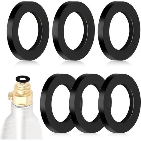 Juego de 6 juntas de repuesto para cilindros de dióxido de carbono, 10 mm de diámetro interior, 19 mm de diámetro exterior, compatibles con todos los modelos. (1/5)