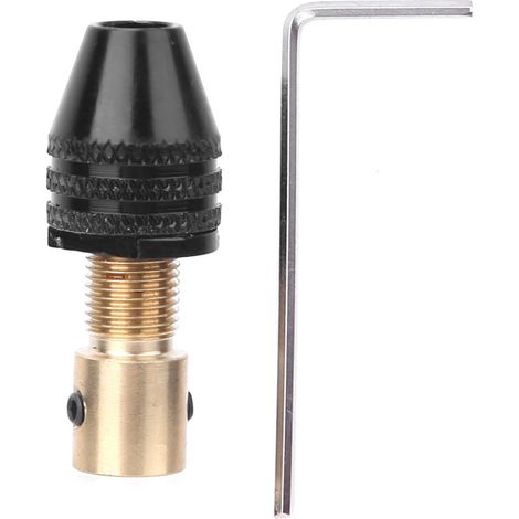 Schwarzes Kupferbohrfutter für Mini-Elektrobohrmaschinen – Durchmesser 2,35 mm/3,175 mm – inklusive schwarzer Welle