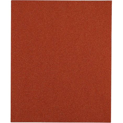 KWB 800412 LOT DE 5 FEUILLES DE PAPIER ABRASIF POUR BOIS, COULEUR ET SPATULE 230 X 280 MM SOUDÉES KORN K-120 (1/3)