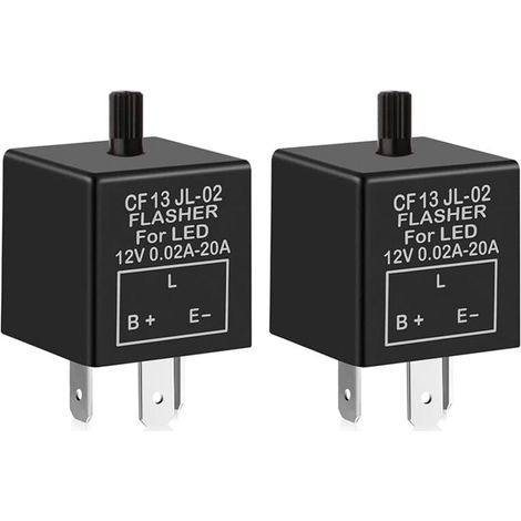 2 Pièces Relais Clignotant 12V 3 Broches Réglable pour Clignotants LED Voiture Moto 0.1W-150W (1/4)