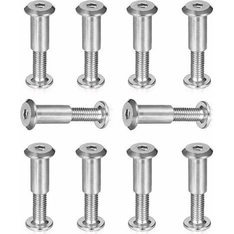 Vis de connexion M6 x 25 mm – Acier inoxydable – Lot de 10 vis hexagonales – Pour assemblage de meubles en bois - Starlight10pcs (1/4)