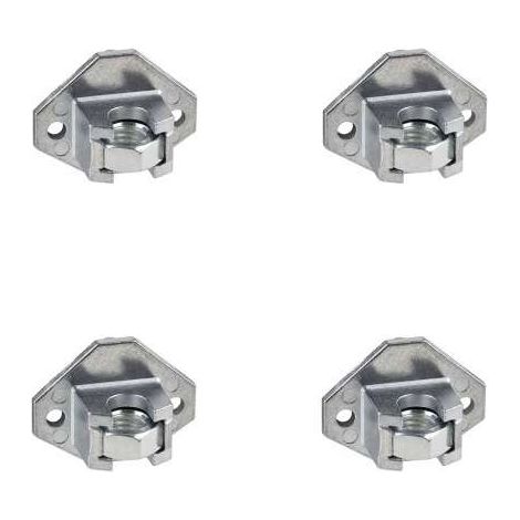 4x Ferrure d'assemblage support pied Base Table Chaise Meuble Etagère Fixation Attache Réglable, avec écrou sans vérin vis
