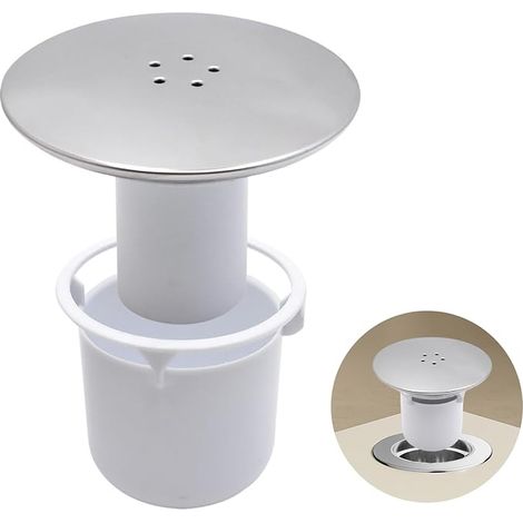 Bonde Douche 90 mm/115mm Bonde de Douche, Siphon Douche, Capot Bonde Douche Interchangeable Chromé, Remplacement de Couvercle de Siphon Douche pour Salle de Bain (1/5)