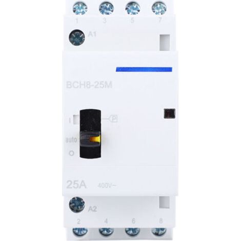 Contacteur modulaire AC domestique BCH8-25M 230V 4P 25A avec interrupteur de commande manuel (4NO) (1/5)