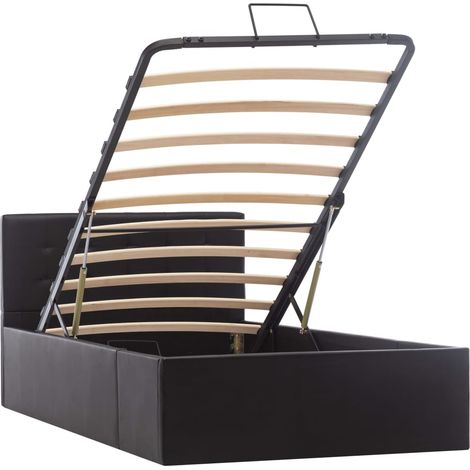 Maison Exclusive - Stauraumbett Hydraulisch Schwarz Kunstleder 10