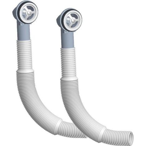 2 Pack Round Overflow Pipe, Sink Overflow Kit, Sink Overflow Head, Bath Drain And Overflow Kit With 200-600mm Overflow Tube For Sink (1/4)