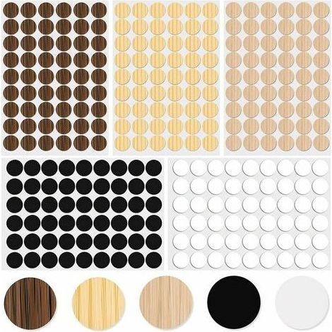 270pcs décoratif imperméable à l'eau vis trou autocollant cacher meubles mur placard réparation armoire Bureau vis texture autocollant meubles autocollant trou couvercle (1/5)