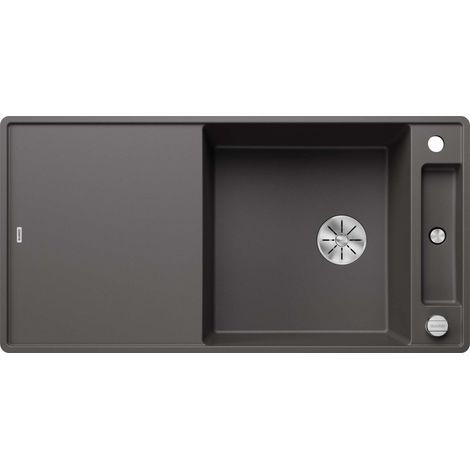 BLANCO Einbauspüle AXIA III XL 6 S-F Silgranit flächenbündig InFino Ablauf felsgrau mit Holz-Schneidbrett (1/3)