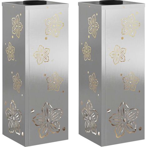 Maison Exclusive - Luz de camino LED solar 2 pcs Plateado Acero i