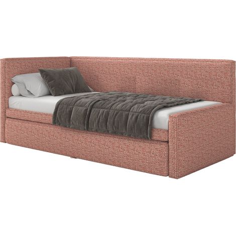 Selsey Nesmi - Polsterbett mit Bettkasten, Webstoff Rosa, 90x200 cm (1/5)