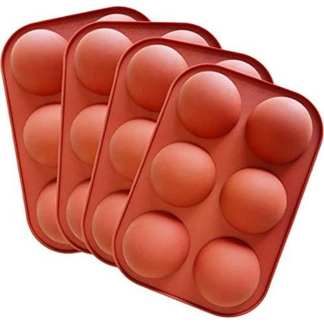 Halbkugelförmige Silikonform, 4er-Pack Silikon-Backformen, runde Form für Schokoladenkugeln, Kuchen, Puddings und Kuppelmousse (1/5)
