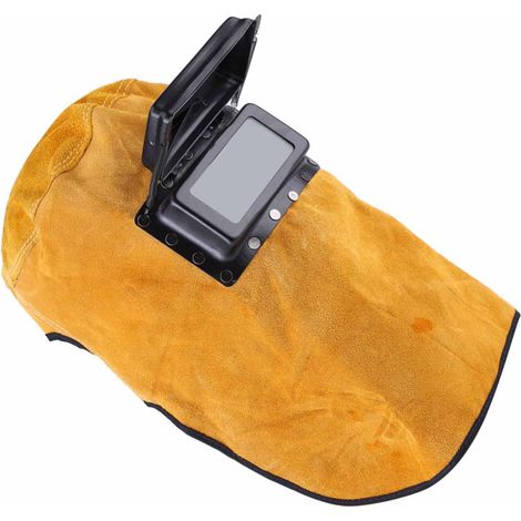 Argon-Lichtbogenschweißmaske, intensiver Lichtschutz, Vollleder mit Standardlinsen, Maske aus Rindsleder (1/5)