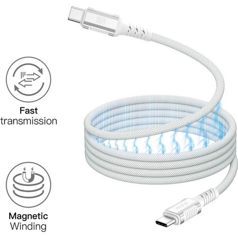 Cable datos Type-C M/M Magnetico trenzado / 20v 3a / 60w / 1m / Negro / TB2017 / MTK / 0160172