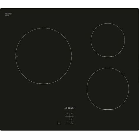 Piano cottura a induzione 60 cm - Bosch Serie 2 - 3 zone - Nero - Touch Select - H5,1 x L59,2 x P52,2 cm - PUC611AA5E (1/5)