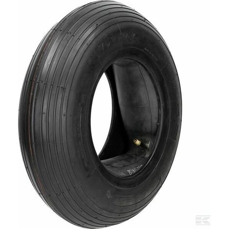 Pneu Brouette 480-400x8 - 4 Plis - Sculpture T-510 - Charge Max 220 Kg - Diamètre 390 Mm - Largeur 103 Mm (1/2)