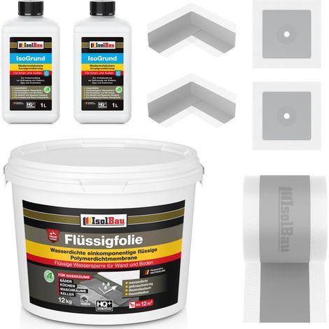 Dichtset für Badabdichtung Dusche Flüssigfolie Dichtfolie 12 kg Dichtband 10m2 (1/5)