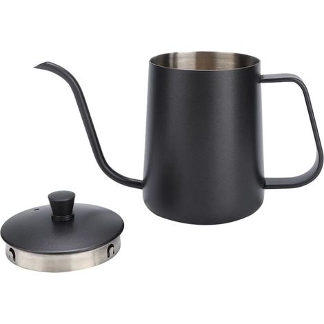 Caraffa professionale in acciaio inox 304 con beccuccio allungato per un'infusione lenta e precisa: ideale per baristi casalinghi o caffetterie.
