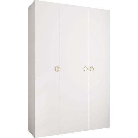 Armario Hartford 544, Blanco, 246x160x52cm, Puertas de armario: Con bisagras, Número de estantes: 0 (1/5)