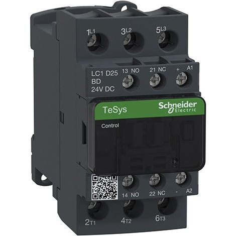 LC1D09BD - Contacteur TeSys LC1D 3P AC3 440V 9 A bobine 24 V CC - Schneider Electric