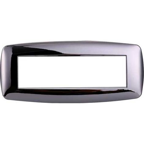 Ettroit Bticino Livinglight kompatible Platte 7 schlanke Kunststoffmodule, glänzende Chromfarbe – LN87713
