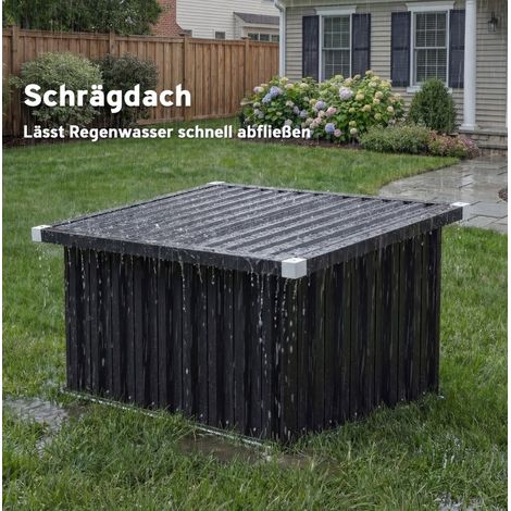 Garage pour robot tondeuse en acier galvanisé 108 x 86 x 62,5 cm gris foncé DESVIAE (1/5)